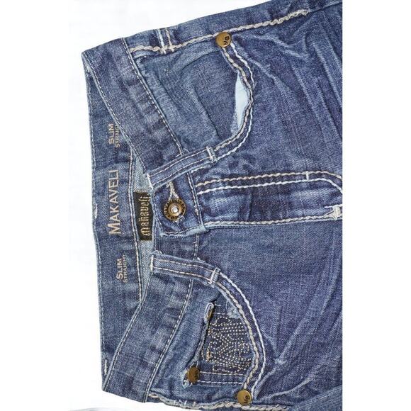 Makaveli Branded Boys Slim Straight Jeans - Size 7 - Picture 5 of 11